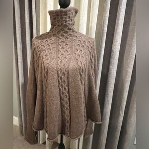 100% wool cable sweater/cape made in Peru